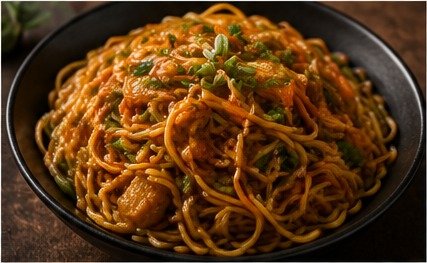 Indo-Chinese Wok Hakka Noodles at Hotel Graama